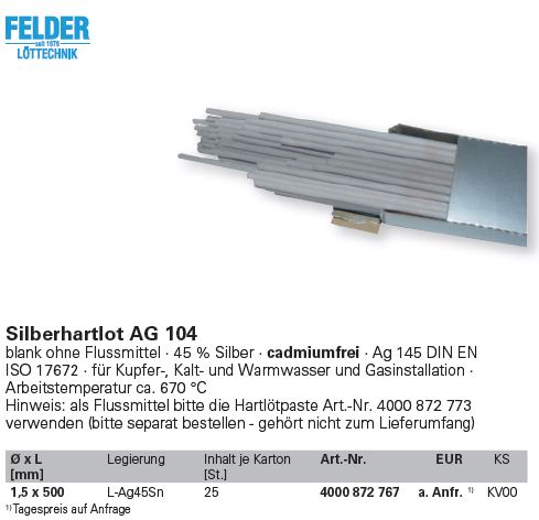 Silberhartlot AG 104