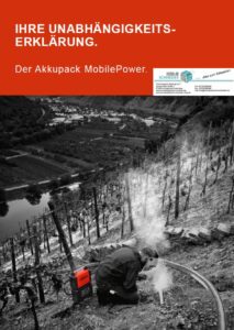 Deckblatt Lorch Schneider MobilePower Akkupack Ihre Unabhöngigkeitserklärung Broschüre Prospekt